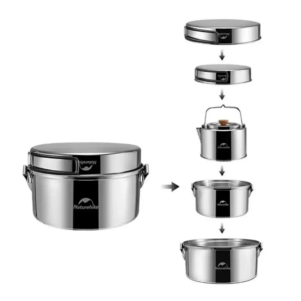 Набор посуды NH22CJ005 Naturehike 6927595708859 кастрюля, котелок, сковородка, чайник
