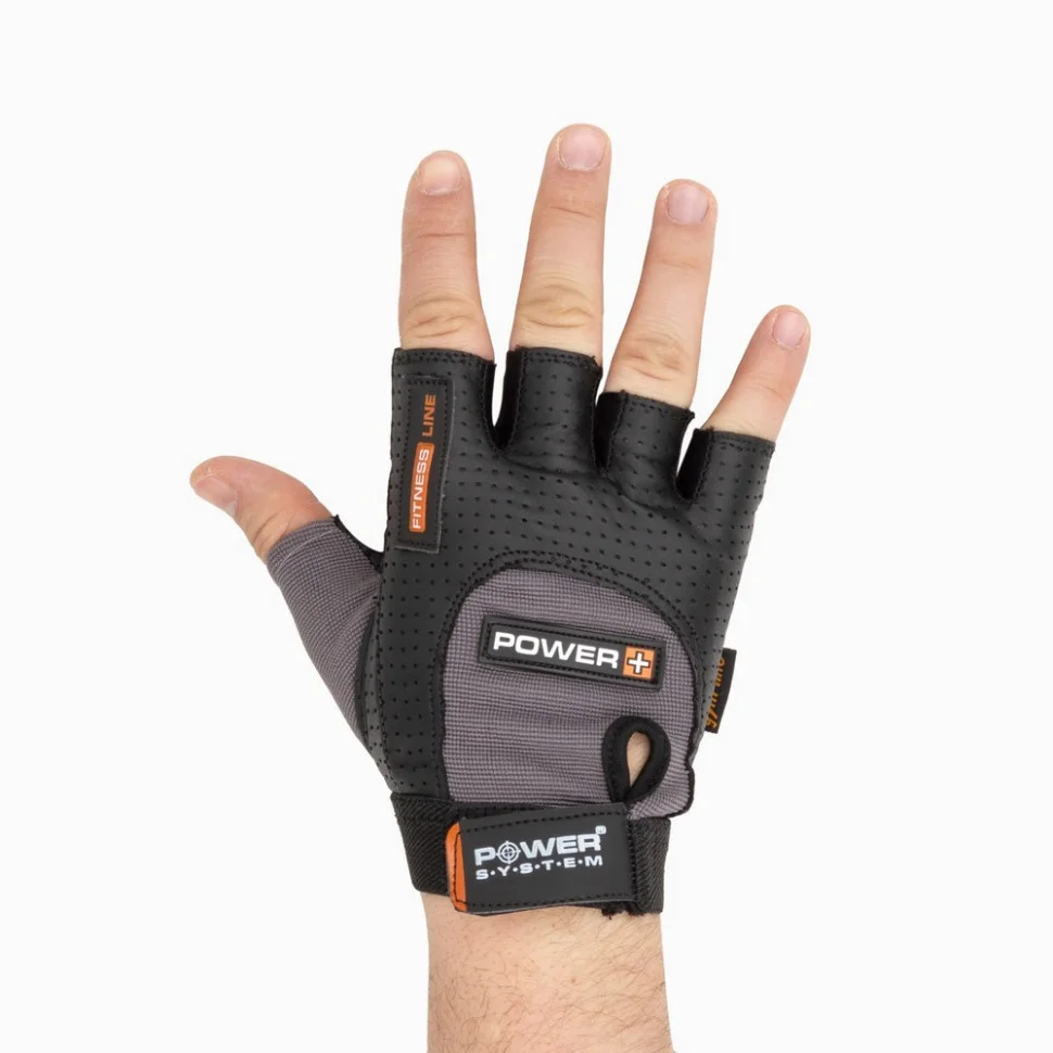 Перчатки для фитнеса Power Plus Power System PS-2500_S_Black-grey, S 21 см