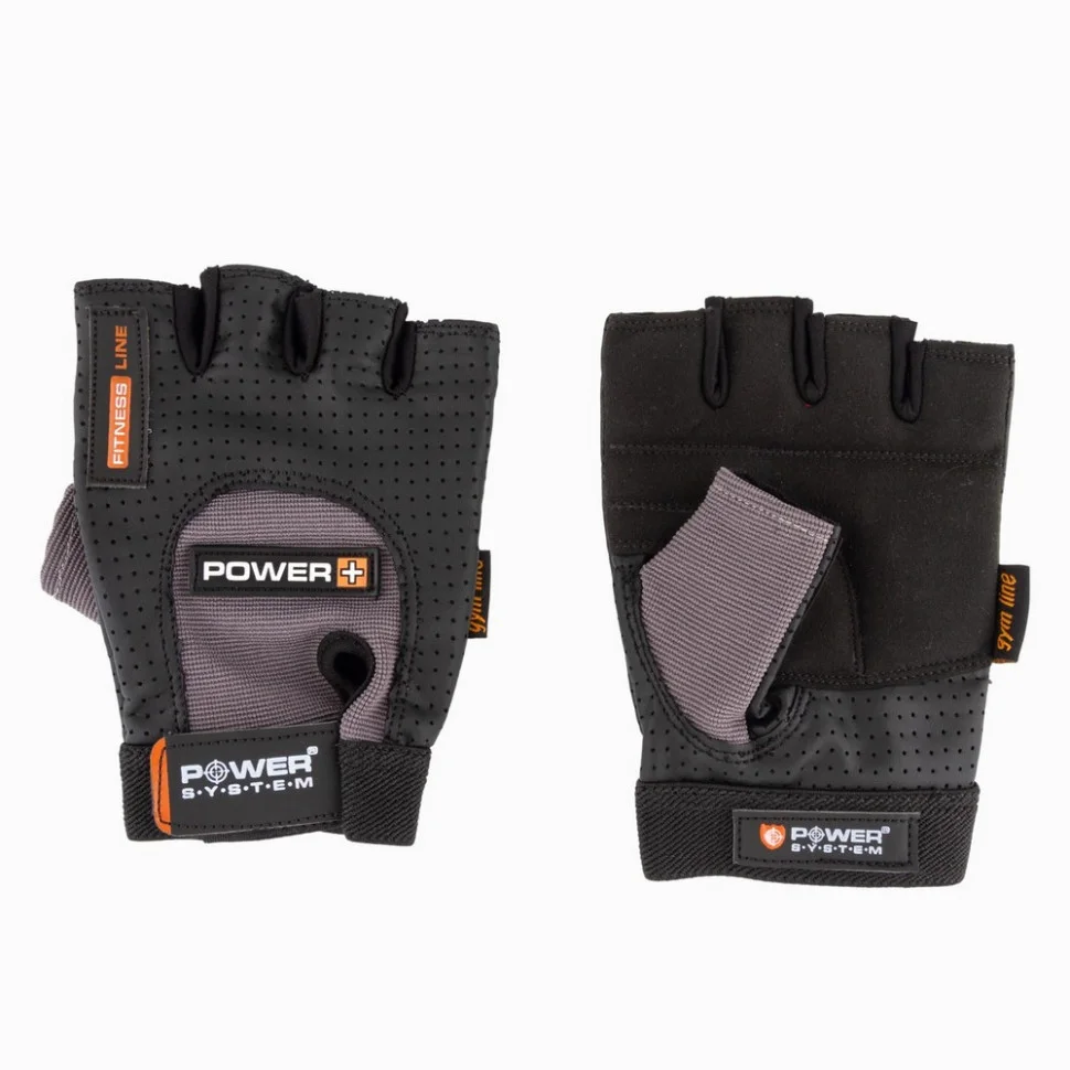 Перчатки для фитнеса Power Plus Power System PS-2500_S_Black-grey, S 21 см