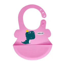 Слинявчик силіконовий "Діно" Mega Zayka MGZ-0616(Soft-Pink) з кишенею Слинявчик силіконовий "Діно" Mega Zayka MGZ-0616(Soft-Pink) з кишенею