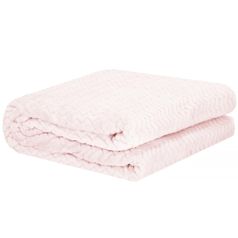 Плед-покривало Extra Soft Springos HA7117 світло-рожевий 70x160 см