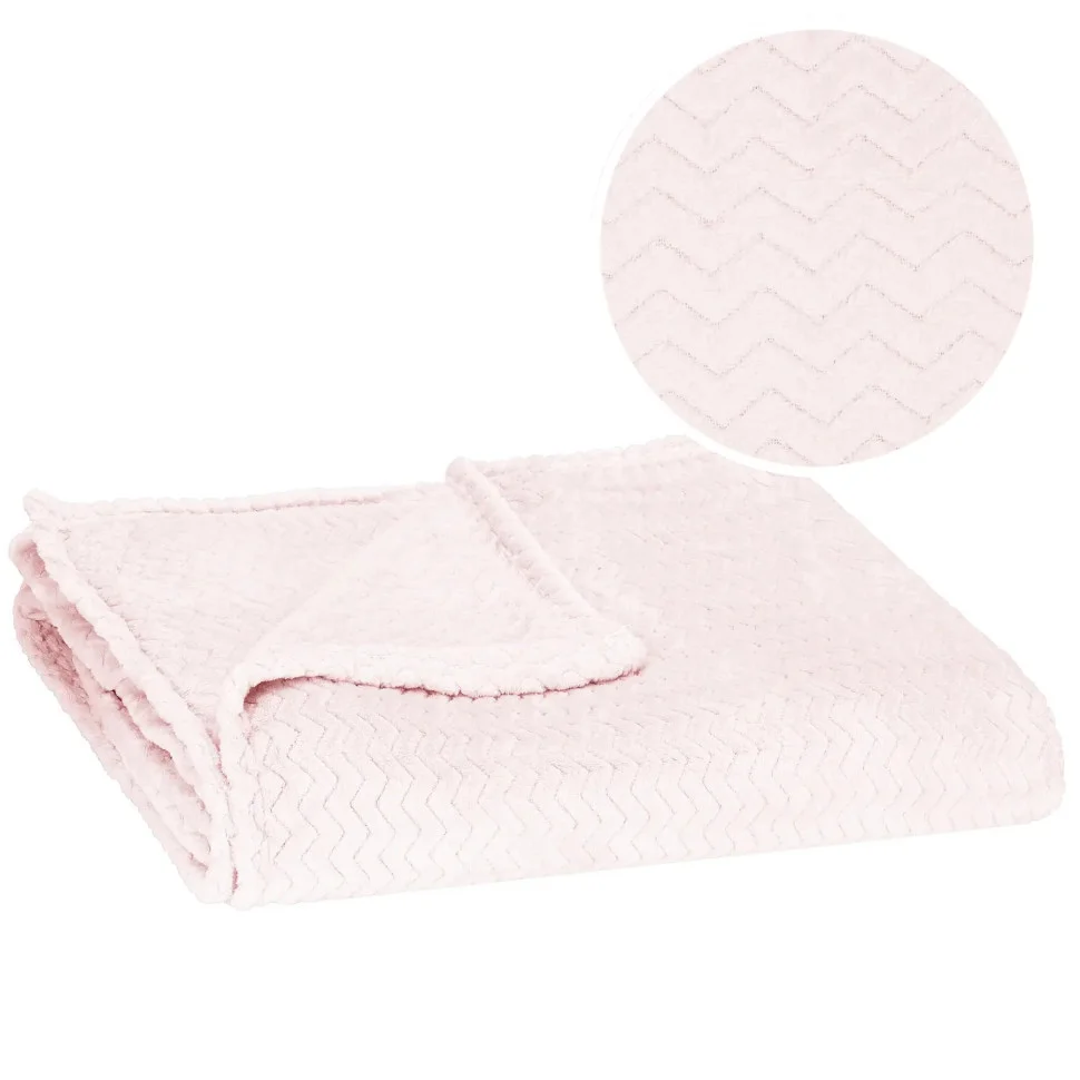 Плед-покривало Extra Soft Springos HA7117 світло-рожевий 70x160 см