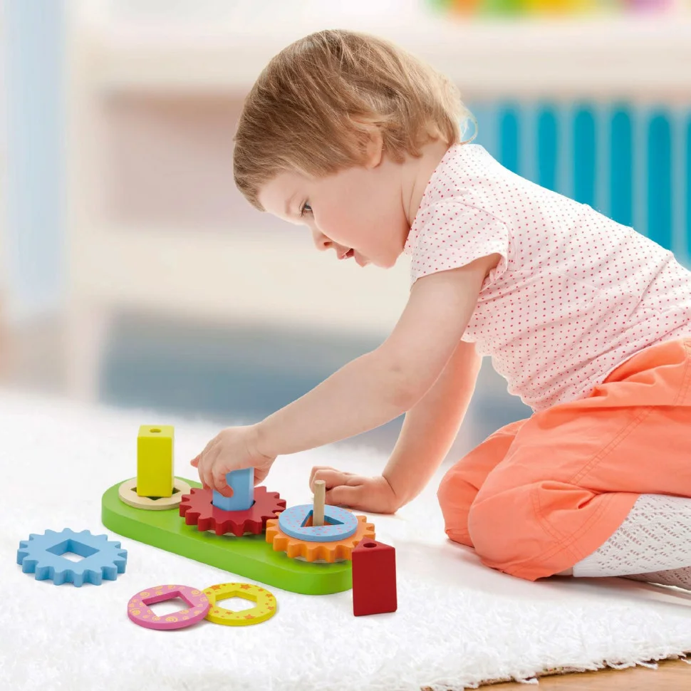 Деревянная пирамидка Шестеренки Viga Toys 59611 развивающая