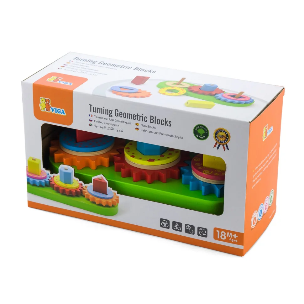 Деревянная пирамидка Шестеренки Viga Toys 59611 развивающая