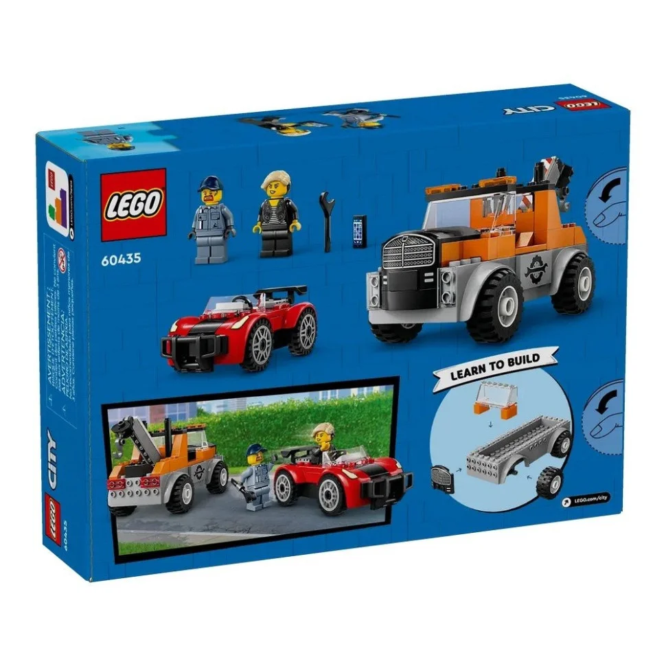 Конструктор «Эвакуатор и ремонт спортивных авто» LEGO 60435, 101 деталь
