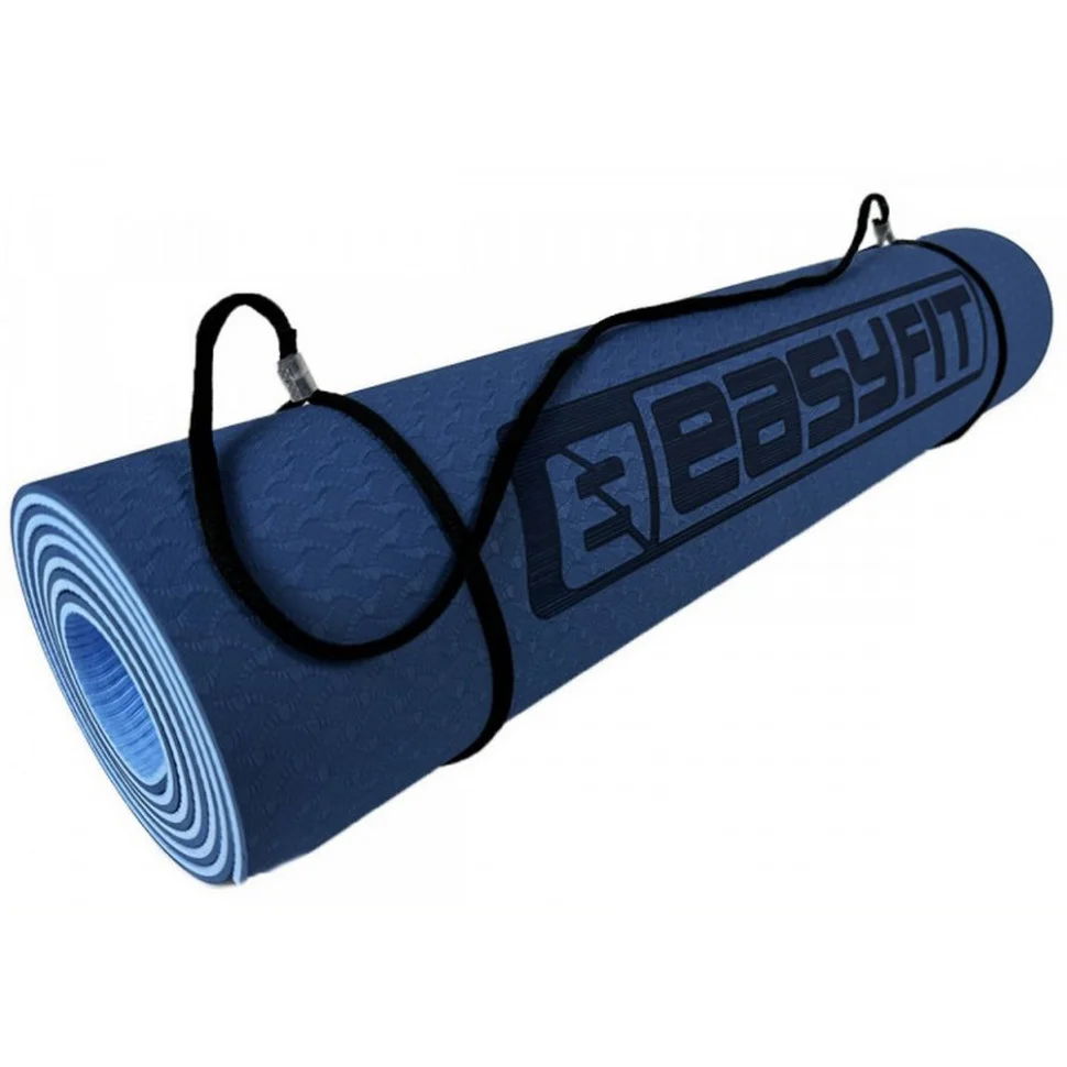 Коврик для йоги и фитнеса EasyFit EF-1924s-BLB 6 мм, двухслойный 
