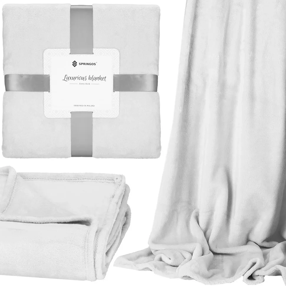 Плед-покривало Luxurious Blanket Springos HA7196 сірий 150x200 см