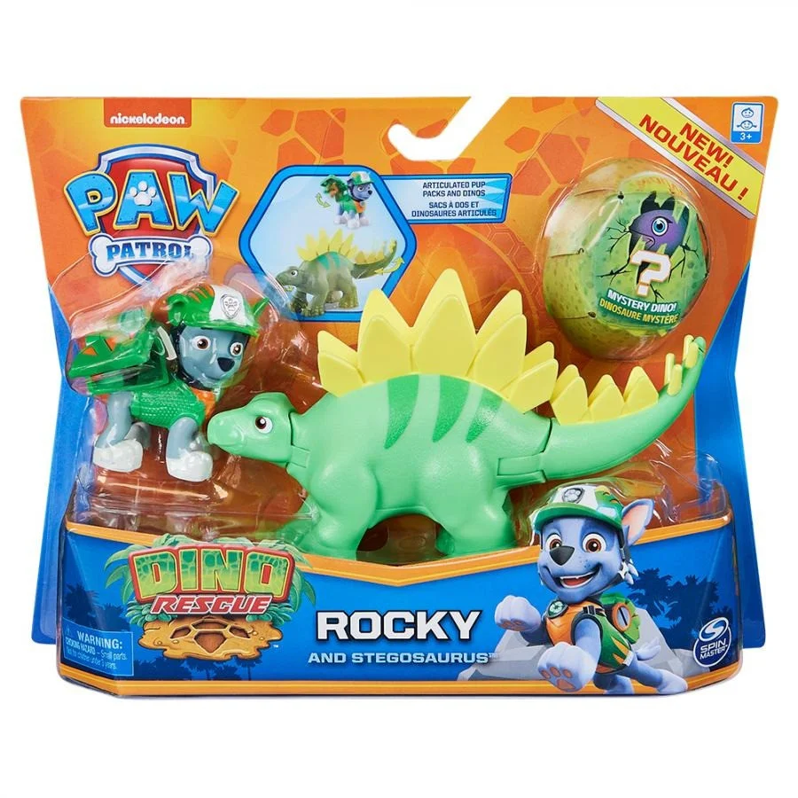 Коллекционная фигурка Paw Patrol SM17706/1660 щенка Рокки с динозавром (серия Дино-миссия)