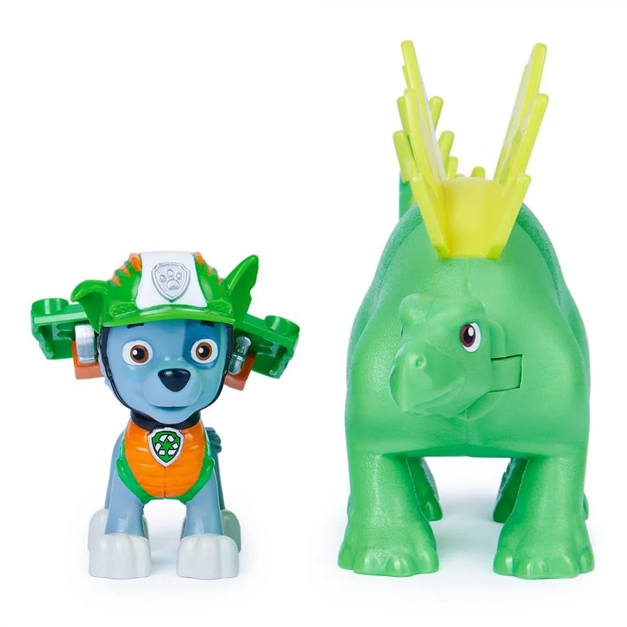 Коллекционная фигурка Paw Patrol SM17706/1660 щенка Рокки с динозавром (серия Дино-миссия)