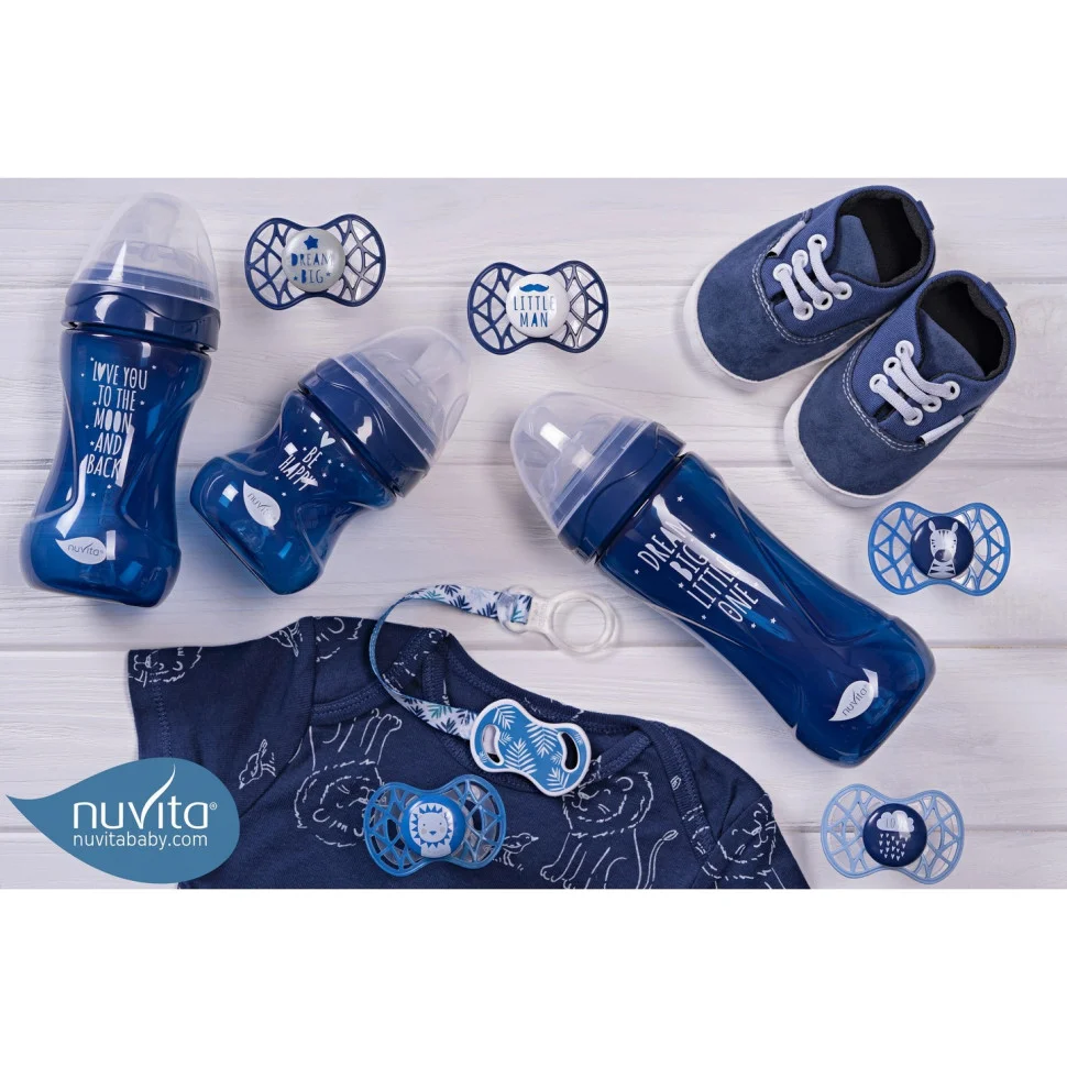 Тримач пустушки Nuvita 6070 з кільцем темно-синій NV6070NAVY