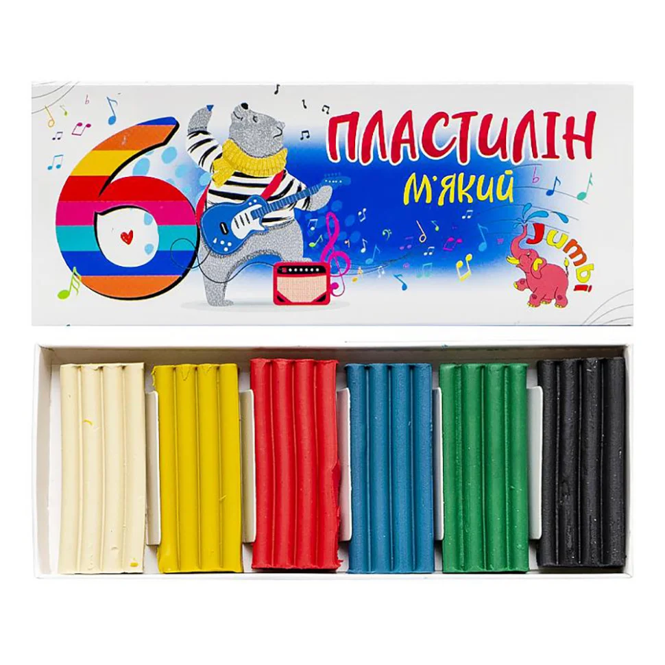 Набор для твочества Пластилин Jumbi КТ 230601, 6 цветов , 108 грамм                                                                             