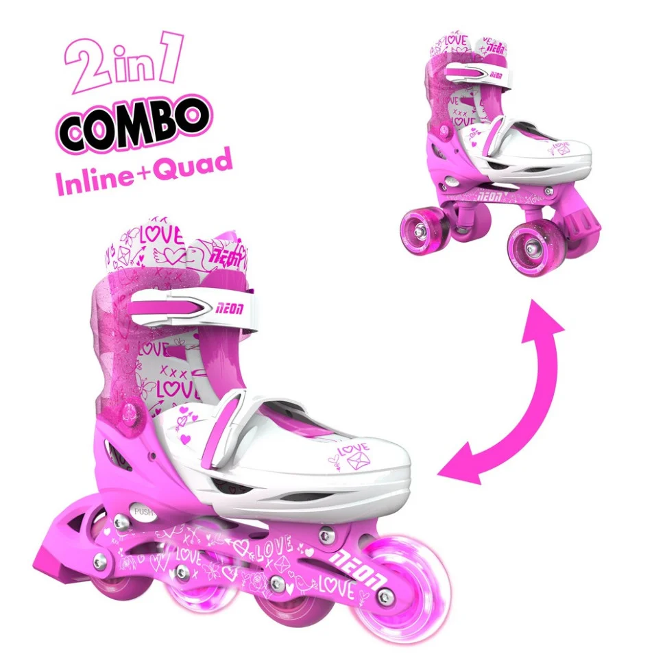 Дитячі ролики Сombo Neon NT09P4 розмір 30-33 рожевий
