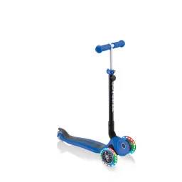 Детский самокат 3-х колесный GO UP ACTIVE GLOBBER 744-100 колеса светящиеся, темно-синий, до 20/50кг