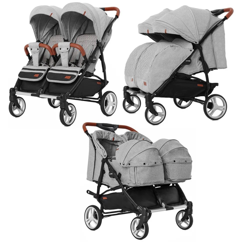 Коляска універсальна CARRELLO Connect CRL-5502/1 Rock Gray для двійні