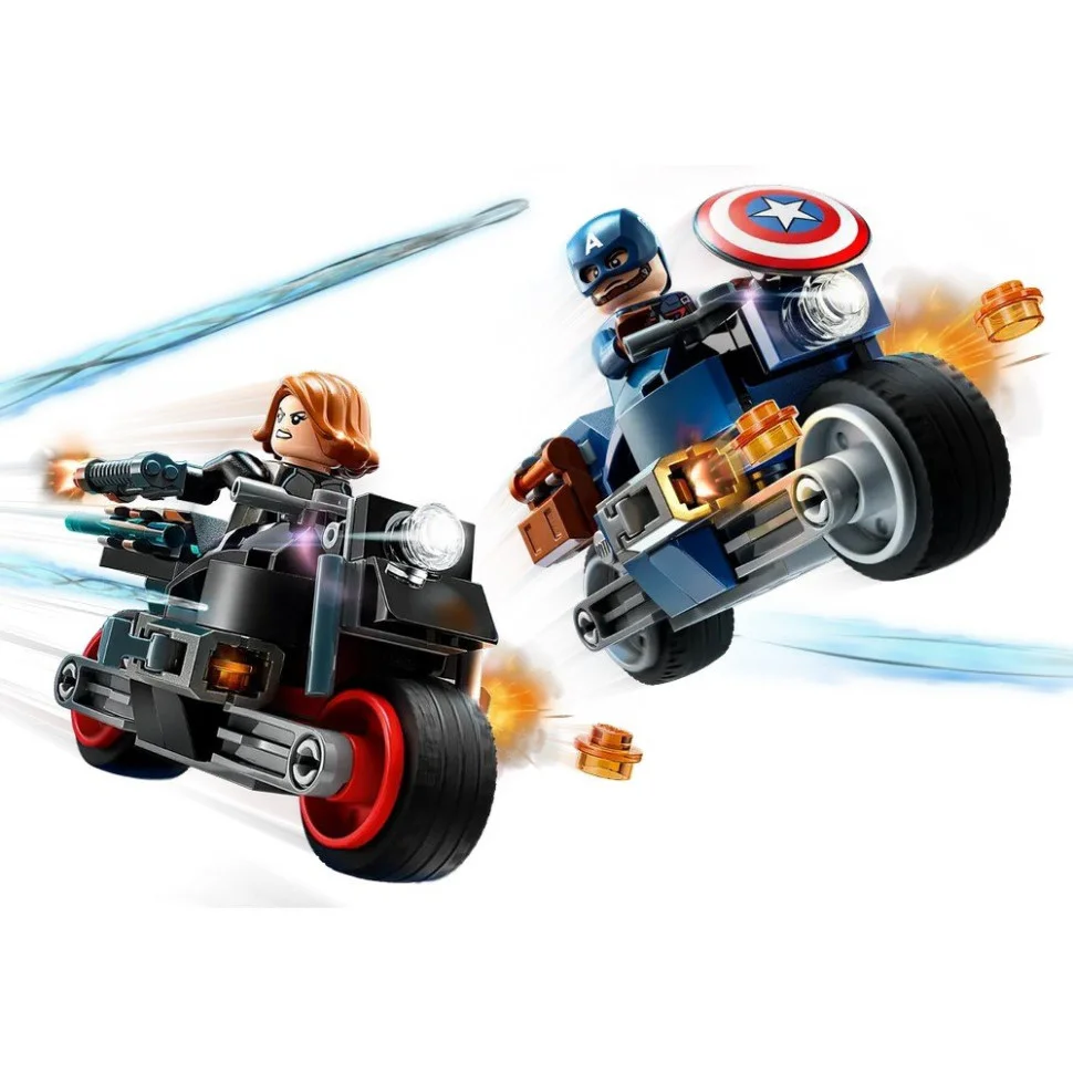 Конструктор Мотоциклы Черной Вдовы и Капитана Америки LEGO 76260, 130 деталей