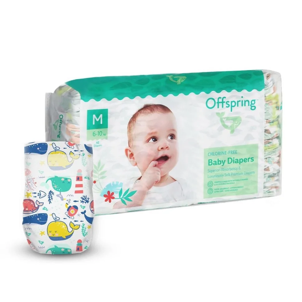 Подгузники для детей 6-10 кг Offspring DP-OI-FAT-M42P-WTW размер M 42 штук