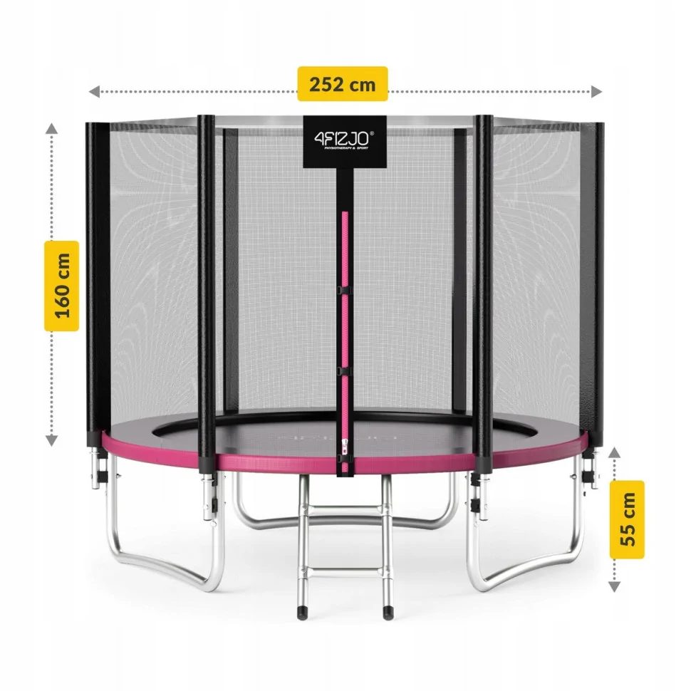 Батут с внутренней сеткой Classic 4FIZJO P-5907739314536 Black/Pink 8FT 252 см