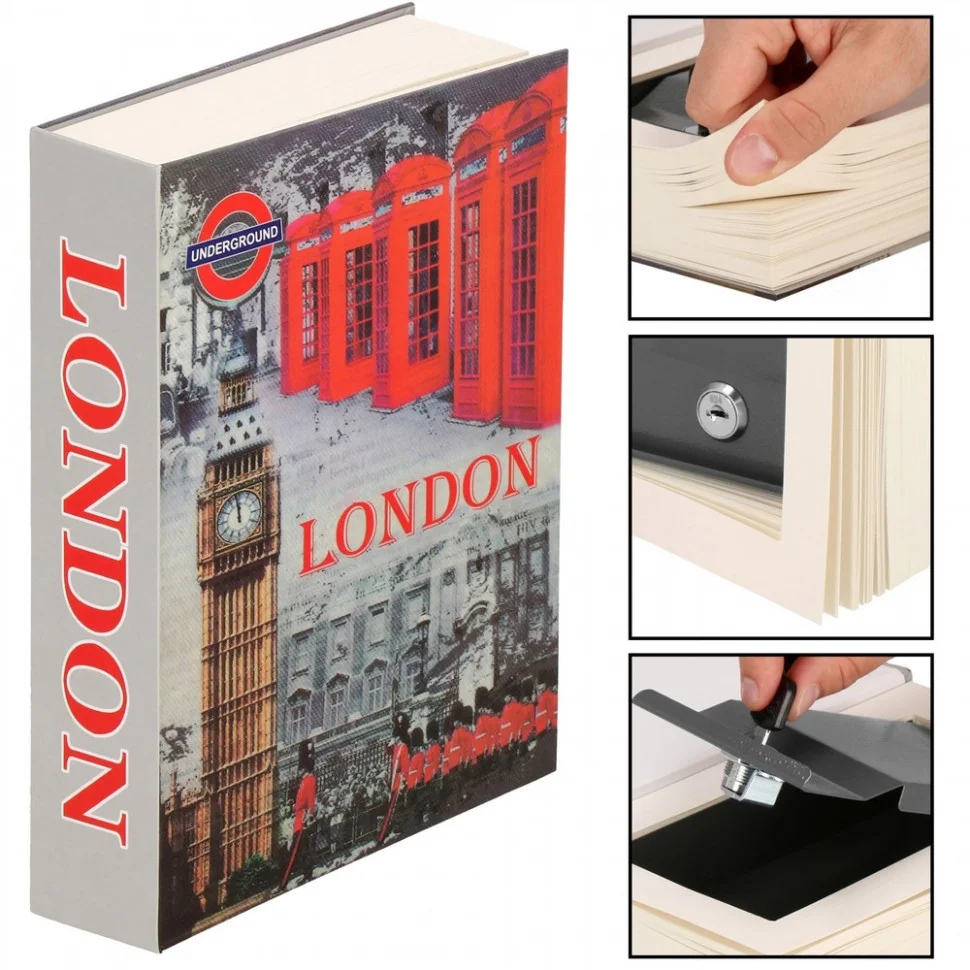Книга-сейф для хранения денег и ценностей Springos HA5049, 22 x 15.5 x 4.5 см