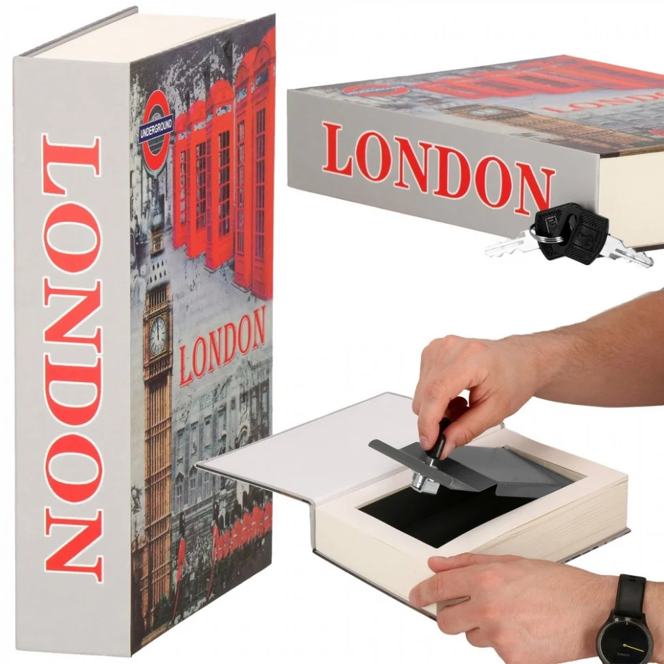 Книга-сейф для хранения денег и ценностей Springos HA5049, 22 x 15.5 x 4.5 см
