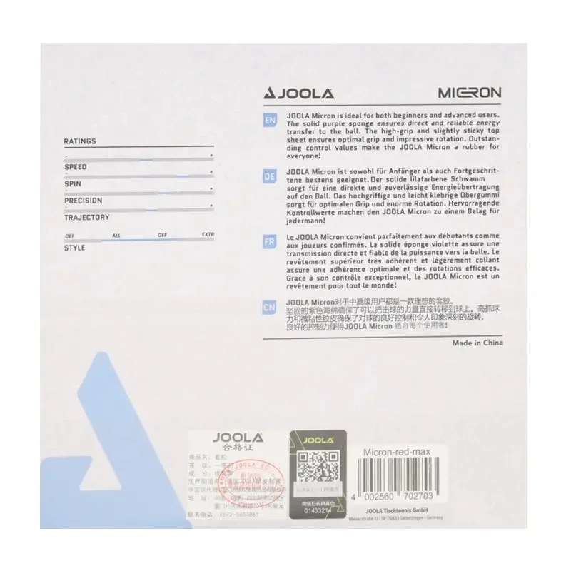 Накладка для теннисной ракетки Micron 2.0 Joola 930992 Red
