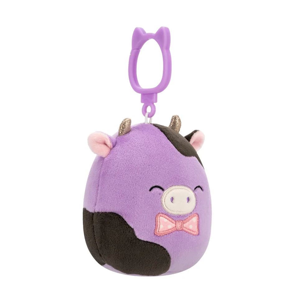 Мягкая игрушка на клипсе Коровка Олекси Squishmallows SQCP00463, 9 см