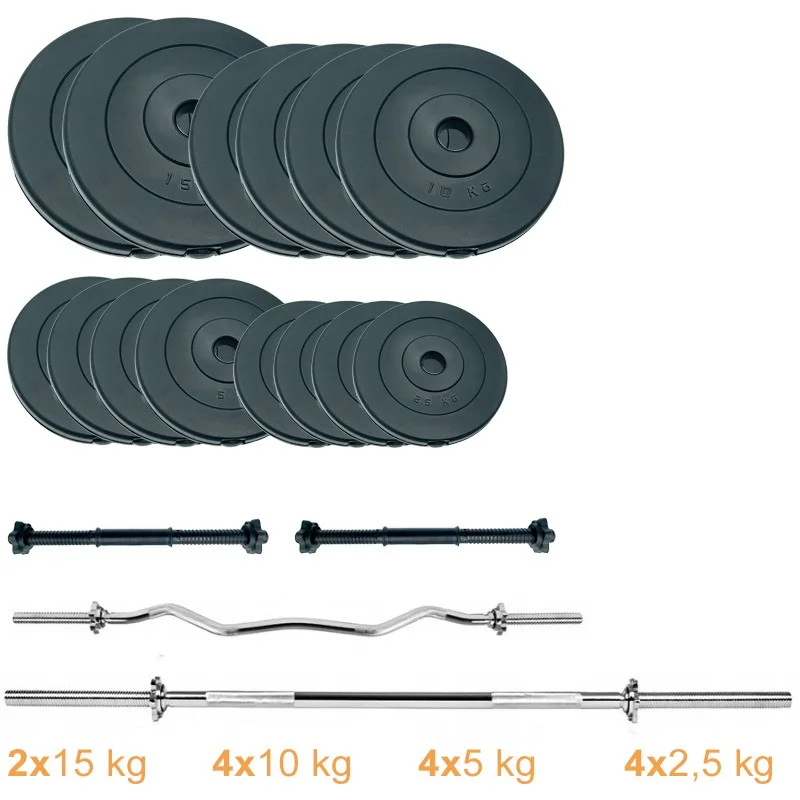 Набір штанг + гантелі Gym Set 2 Rock Pro Newt NE-PL-SET2-115, 115 кг
