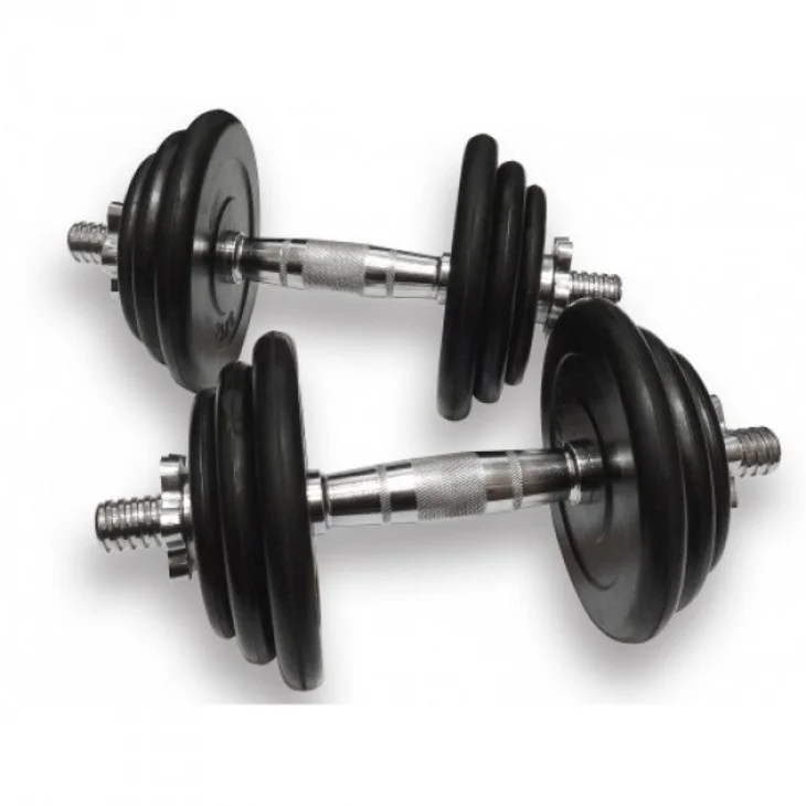 Гантелі складальні DB-02 Fitnessport 10108FS (ручка - хром) 2 шт по 9,5 кг 