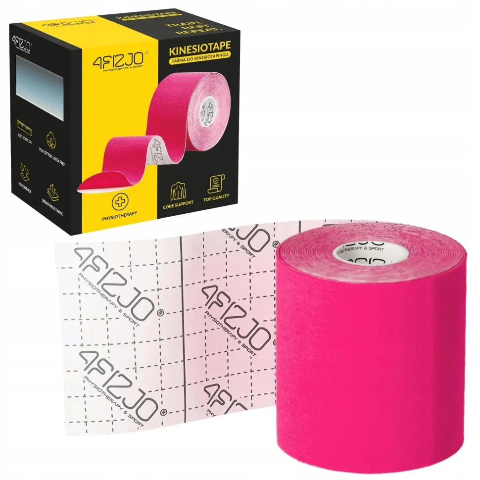 Стрічка кінезіологічна (кінезіо тейп) 4FIZJO 4FJ0547 Pink 7.5 см 5 м