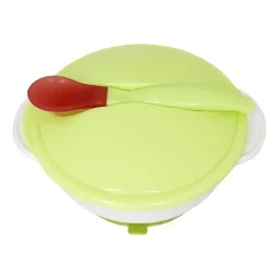 Тарілка на присосці з термоложкою та кришкою Mega Zayka MGZ-0101(Green) 250 мл
