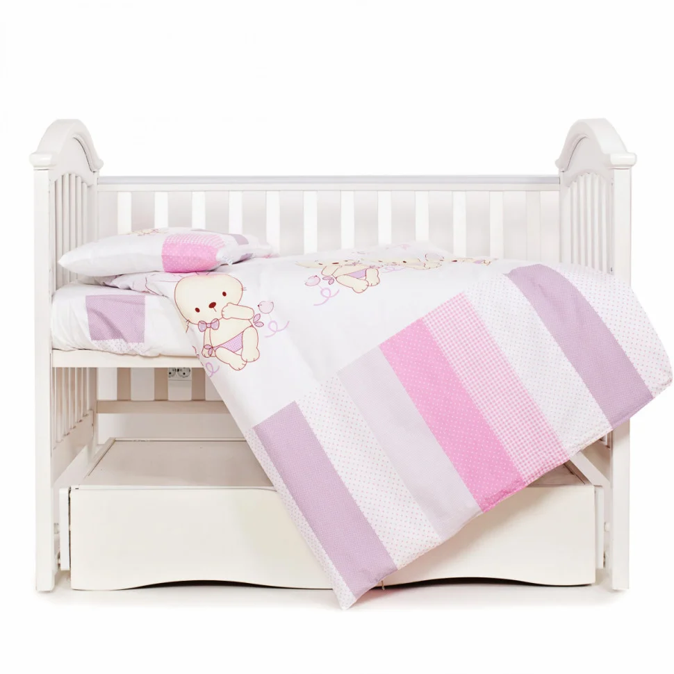 Сменная постель в кроватку детскую Dolce Друзья зайчики Twins 3060-D-002, 3 элемента