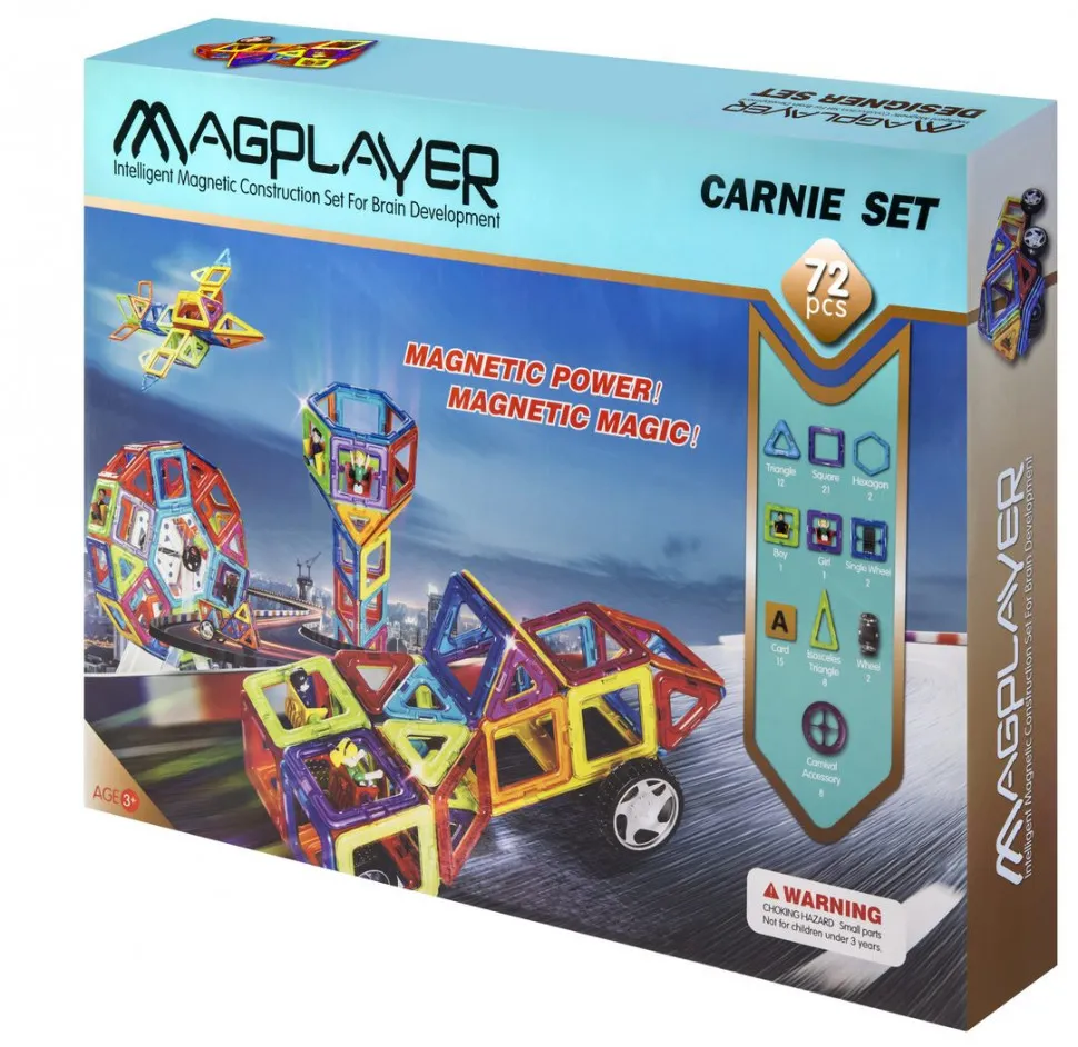Конструктор Magplayer магнітний набір 72 ел. MPB-72