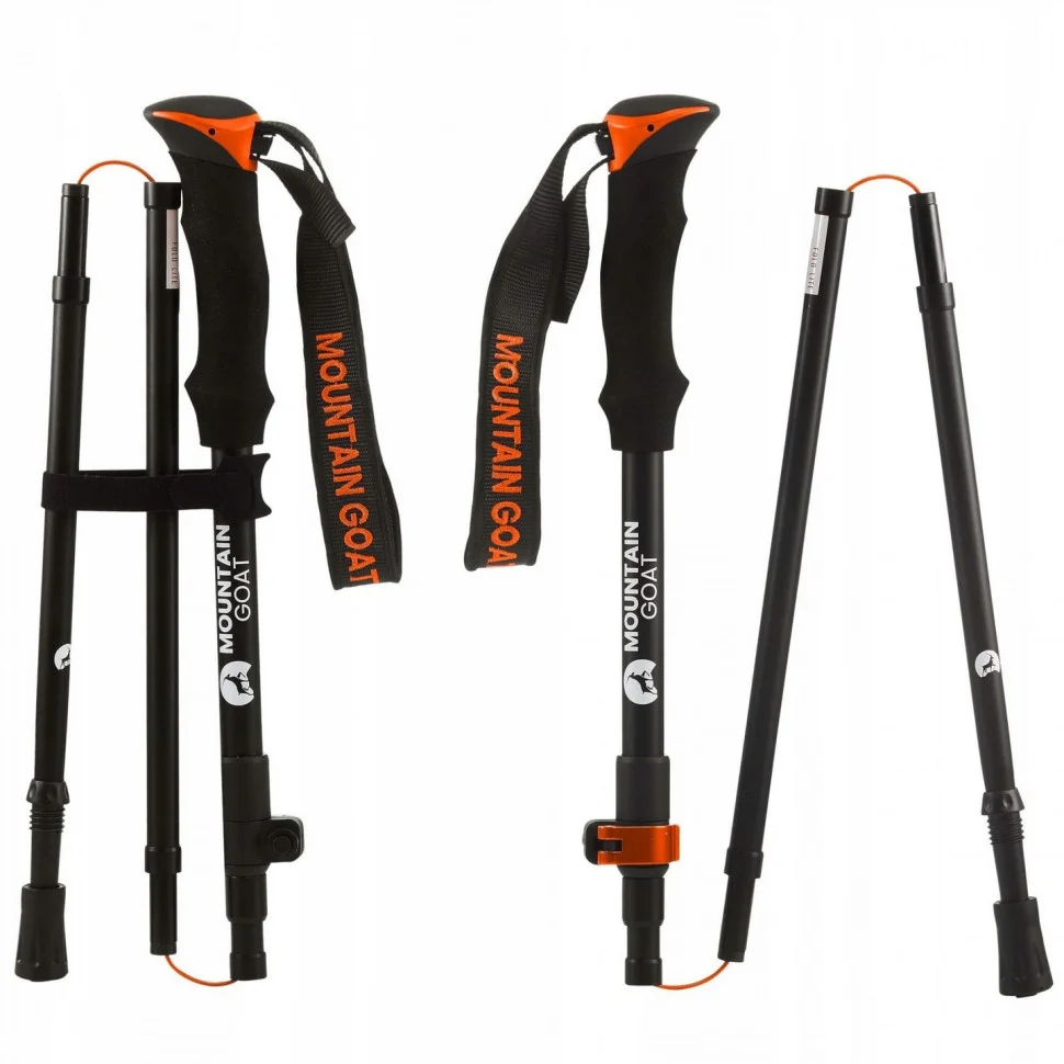 Трекінгові палиці Goat Pro+ Mountain MG0008, 43-130 см, Black/Orange