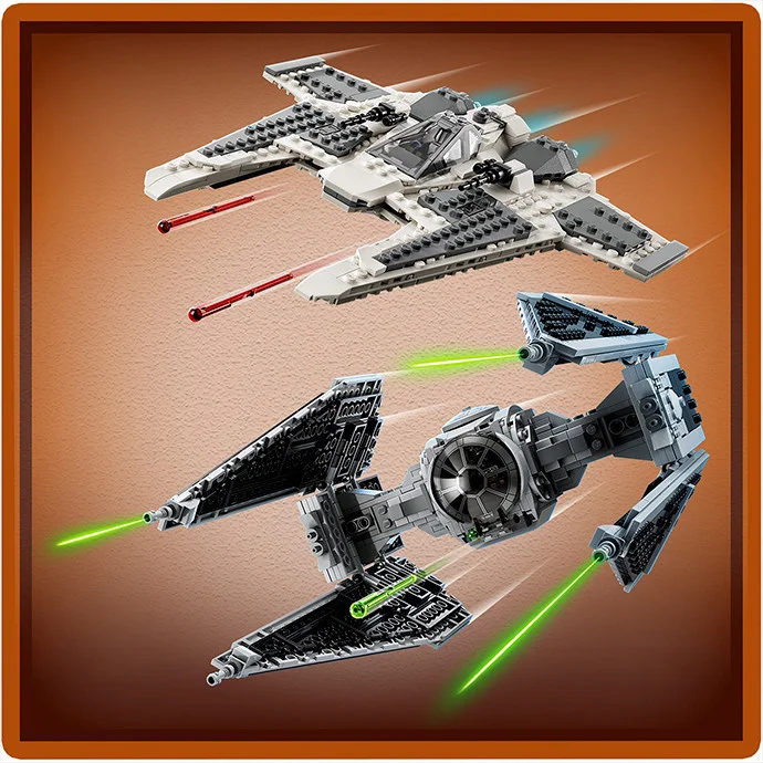 Конструктор LEGO Star Wars™ Мандалорский истребитель против перехватчика TIE 75348, 957 деталей