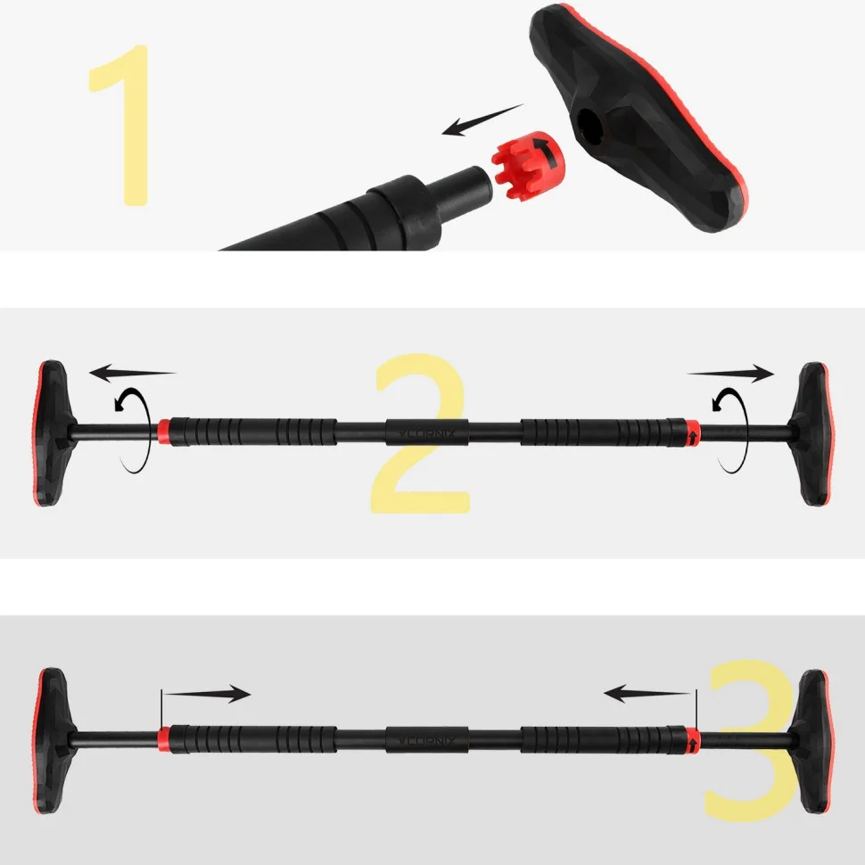 Турнік розсувний Pro Cornix XR-0285 Black/Red, розмір 100 х 150 см