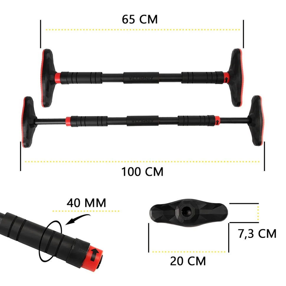 Турник раздвижной Pro Cornix XR-0283 Black/Red, размер 65 х 100 см