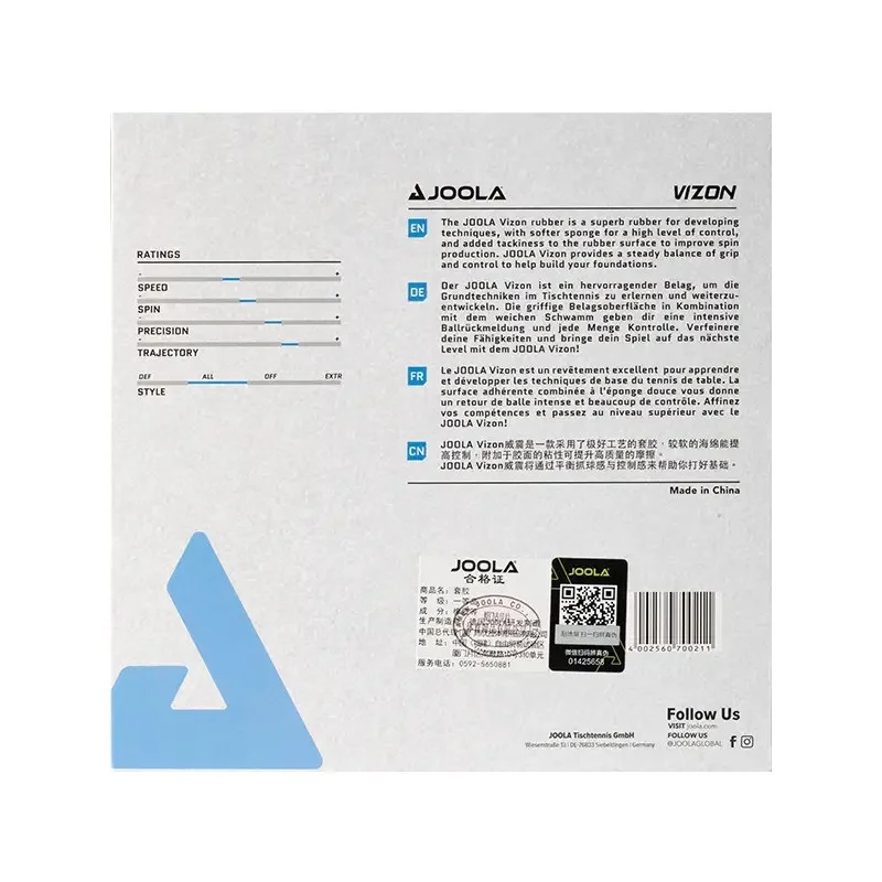 Накладка для тенісної ракетки Vizon 2.0 Joola 930974 Red 