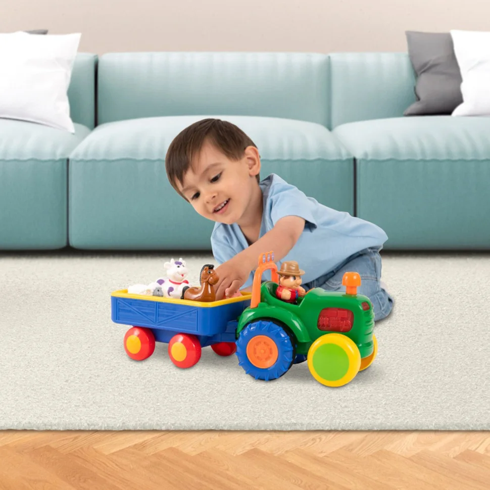Игровой набор Трактор с трейлером Kiddi Smart 63180 на украинском языке 