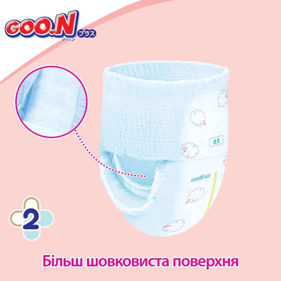 Трусики-подгузники для детей 6-12 кг GOO.N Plus 843339 размер M, 58 шт