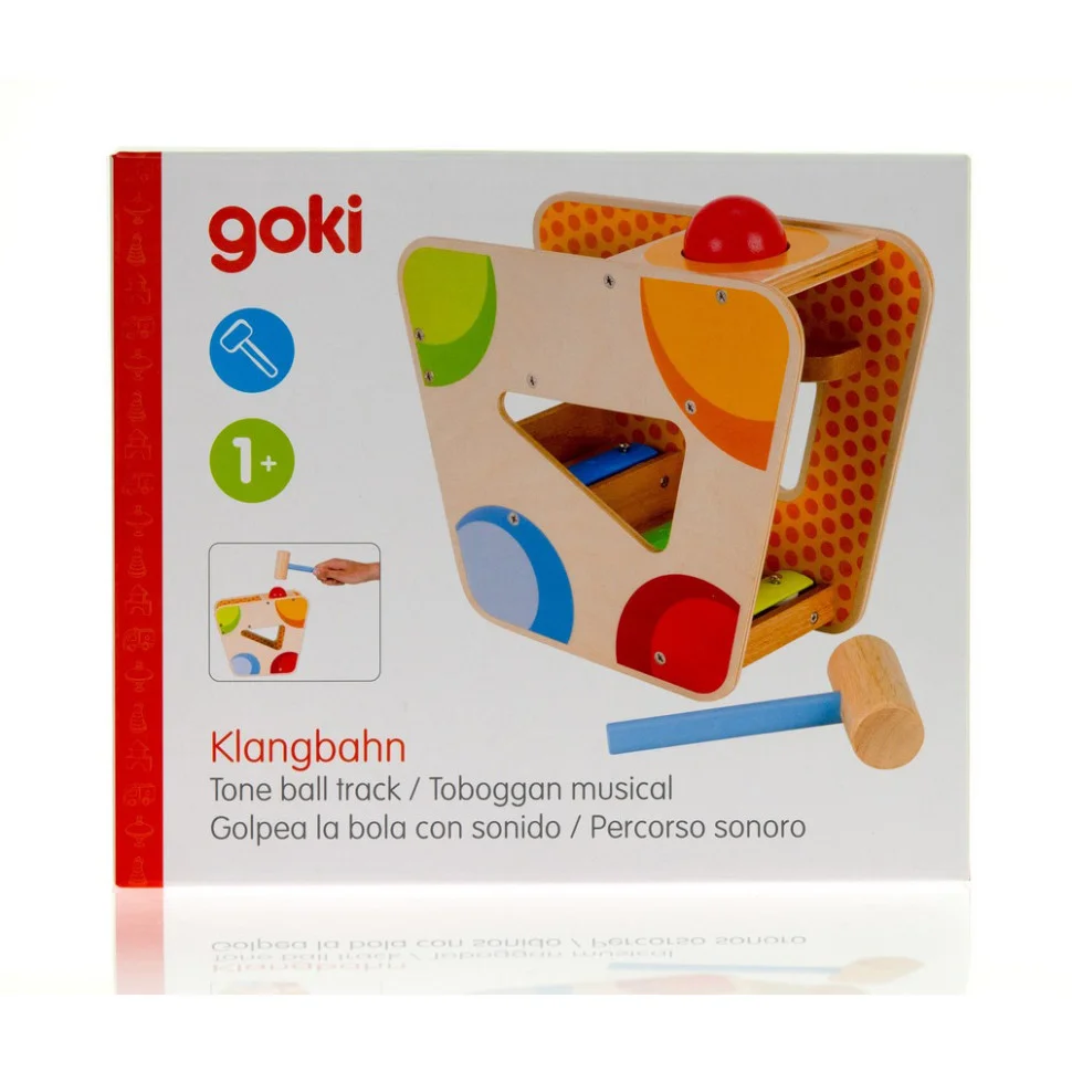 Сортер дитячий Музична куля goki 58521 з молоточком, дерев'яний