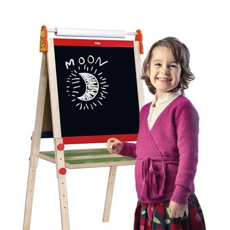 Деревянный мольберт Viga Toys 50952 двусторонний магнитный с бумагой