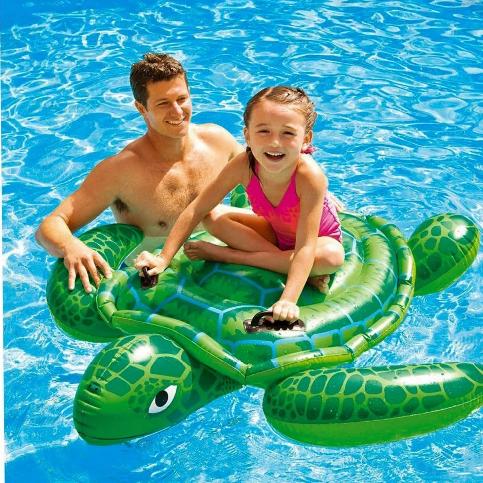 Дитячий надувний плотик для катання Intex 57524 «Черепаха», 150x127 см