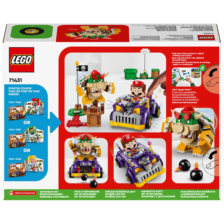 Конструктор LEGO Super Mario Маслкар Bowser. Дополнительный набор 71431, 458 деталей