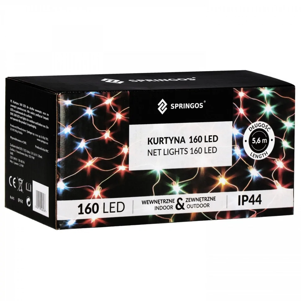 Гирлянда сетка Springos CL4014, 2 x 2.6 м 160 LED, Mix