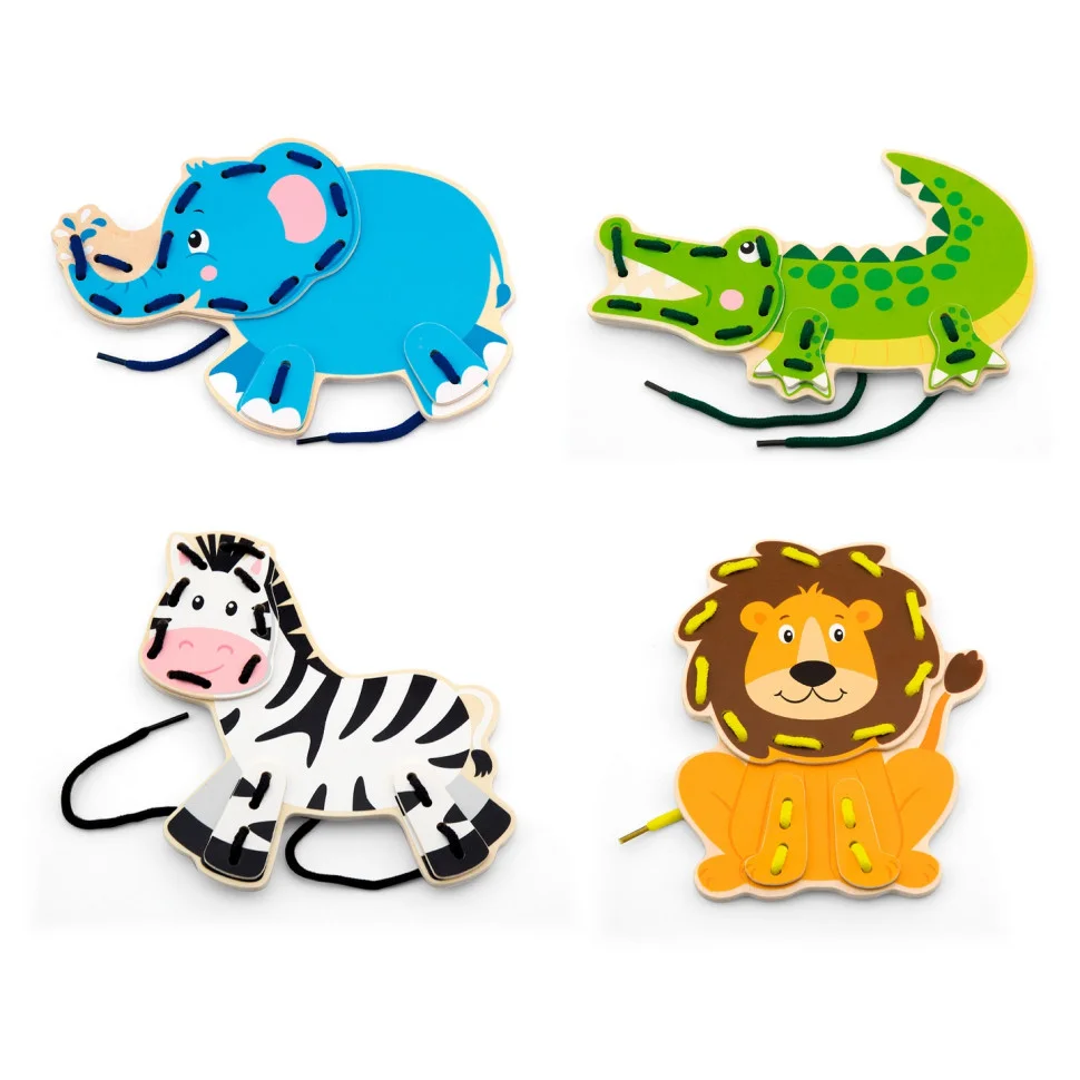 Дерев'яна шнурівка Африканські звірята Viga Toys 51326, 4 зображення