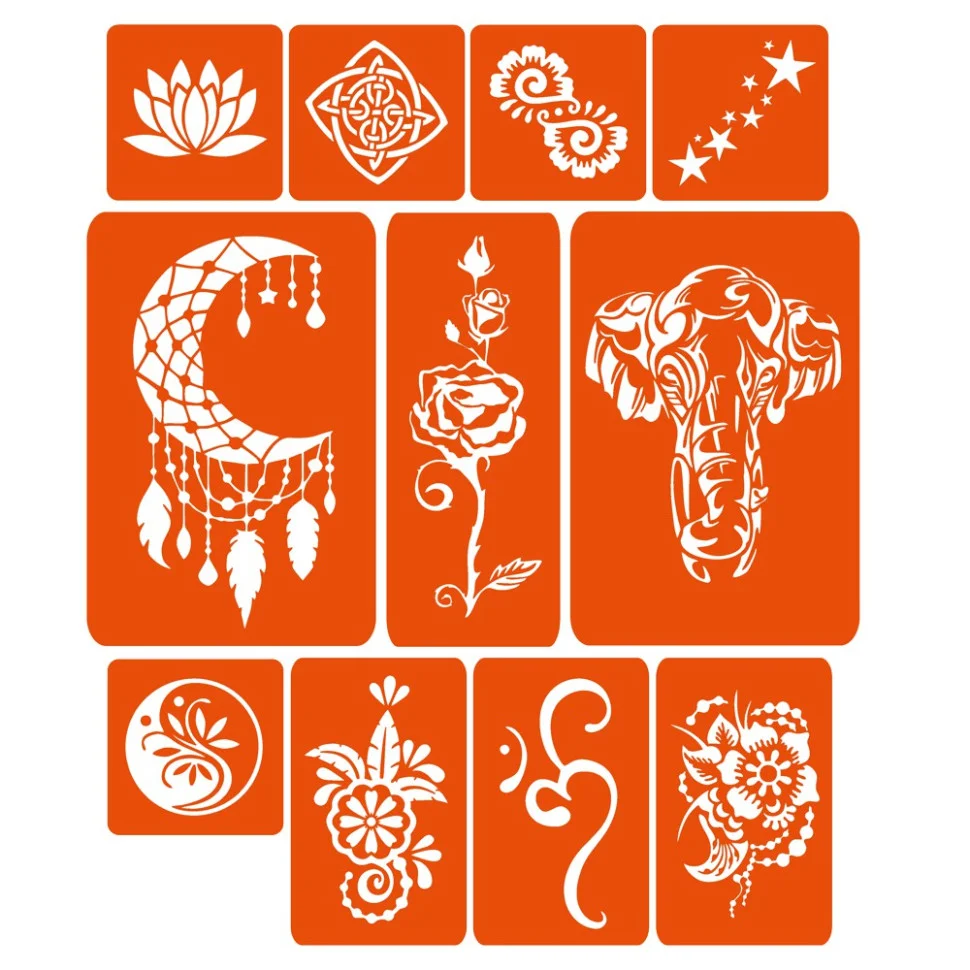 Набір хни з трафаретами для біо-тату №5 Fresh Tattoo henna-set-05