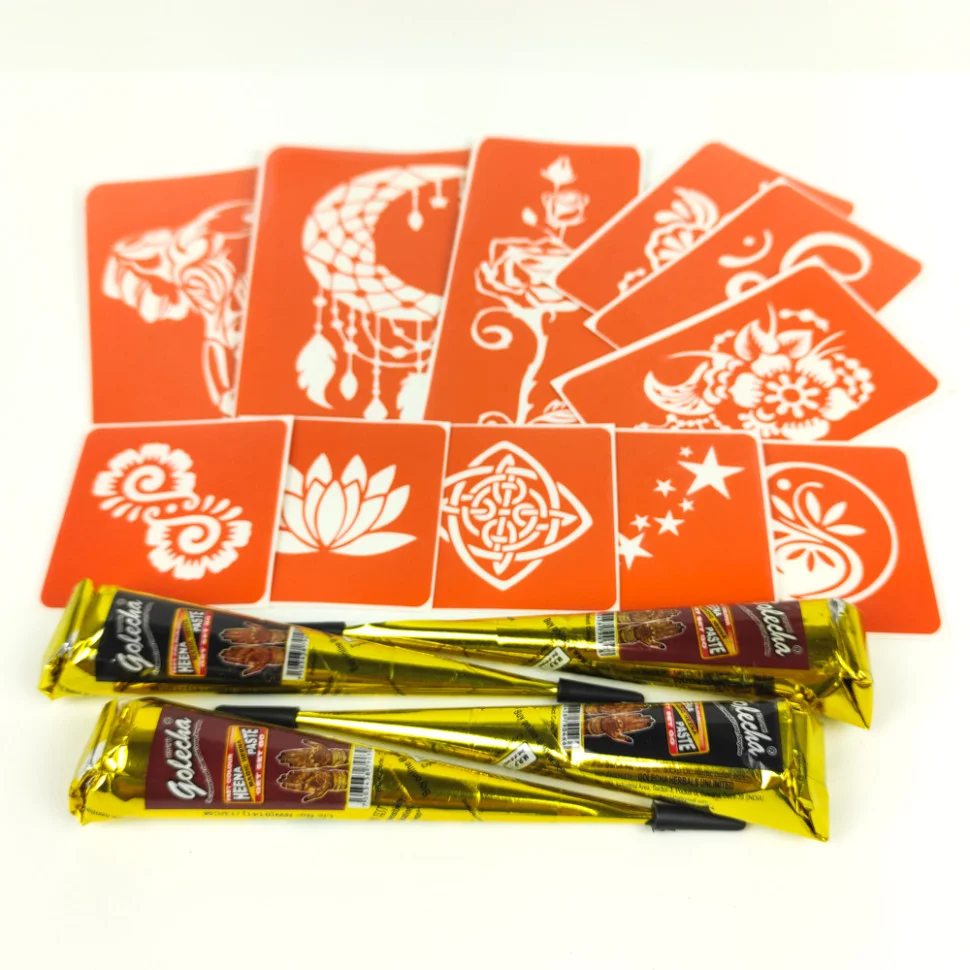 Набір хни з трафаретами для біо-тату №5 Fresh Tattoo henna-set-05