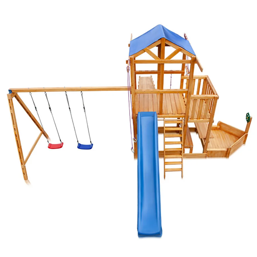 Детская площадка Капитан с зимней горкой SportBaby Babyland-13 длина горки 3 метра