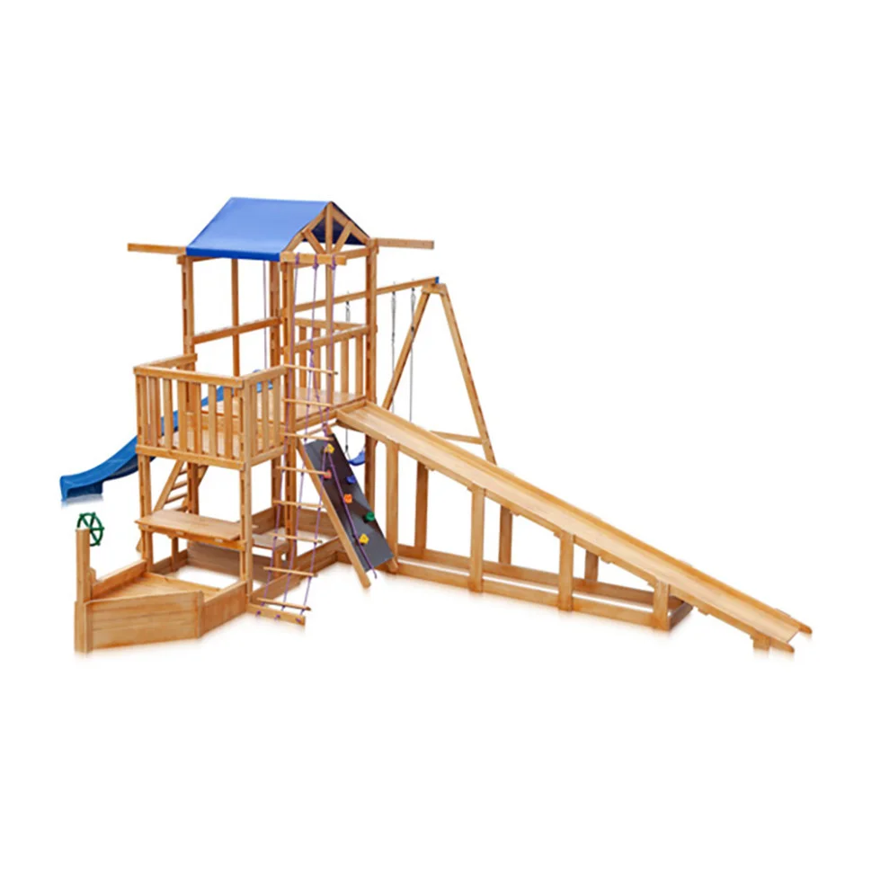 Детская площадка Капитан с зимней горкой SportBaby Babyland-13 длина горки 3 метра