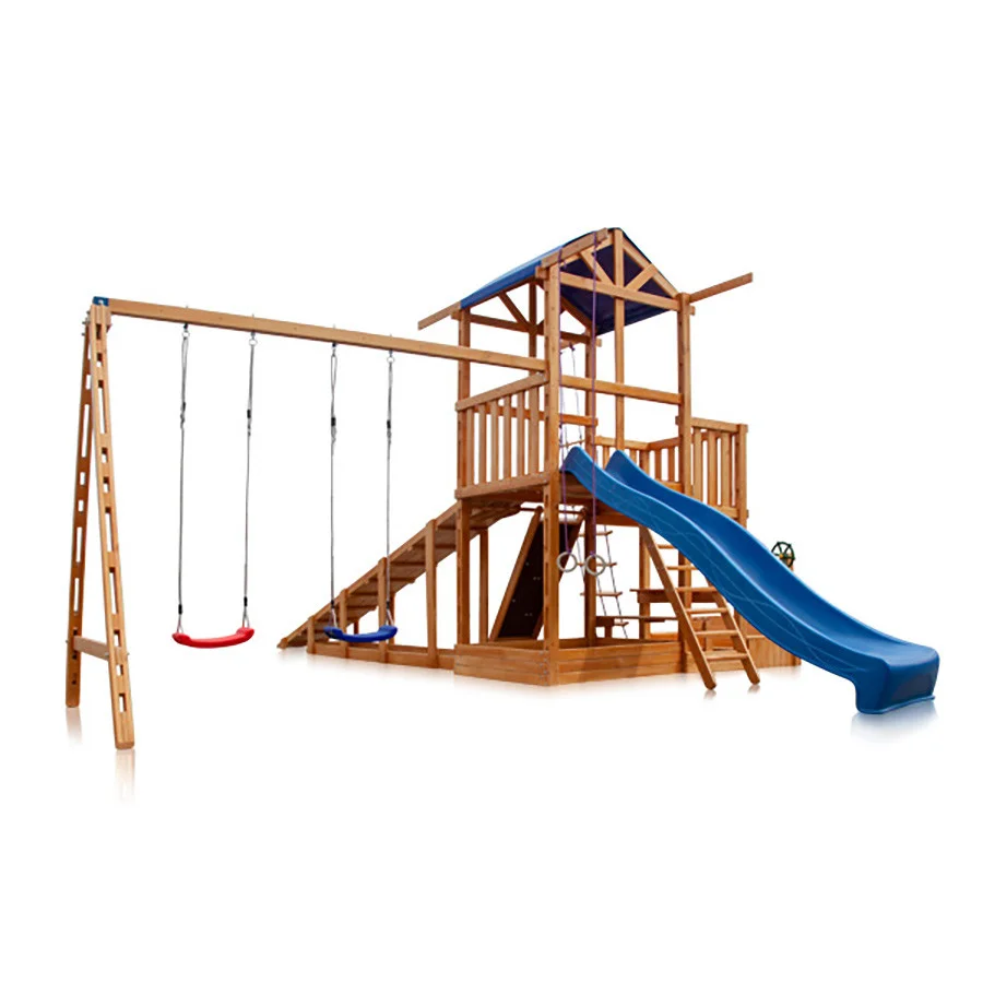 Детская площадка Капитан с зимней горкой SportBaby Babyland-13 длина горки 3 метра