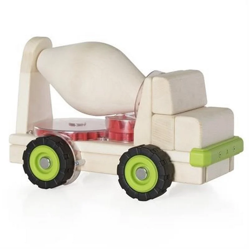 Велика машинка Block Science Trucks Бетоновоз Guidecraft G7530 дерев'яний 38 см